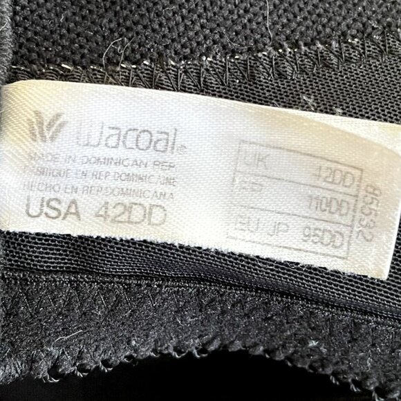 Vintage Wacoal Black and White Lace Pretty & Polished Unlined Underwire Bra 42DD - Picture 3 of 3